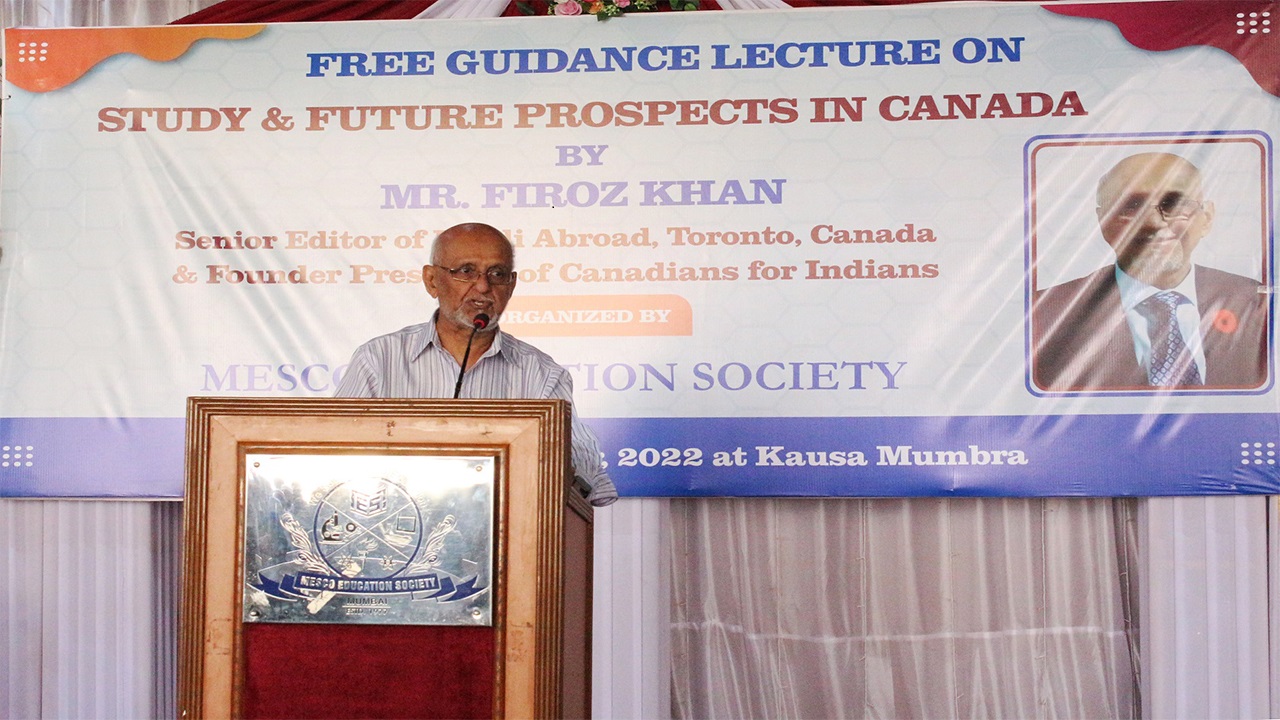 Free Guidance Lecture By Mr. Firoz Khan (Founder President of Canadians for Indians)